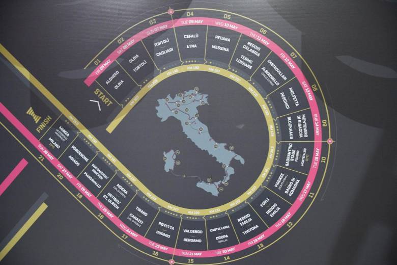 Recorrido de la edición centenaria del Giro de Italia. FOTO AP