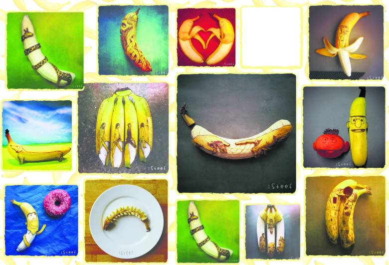 Delicioso arte con bananas