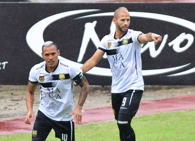Aldo Leao Ramírez y Brayan Fernández fueron los encargados de marcar en la victoria como visitante de Águilas Doradas ante Leones, por la Copa Betplay. FOTO CORTESÍA DIMAYOR