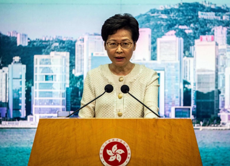 El Tesoro acusó a Lam de ser “directamente responsable de implementar las políticas de Pekín de supresión de las libertades y procesos democráticos”. Foto: AFP