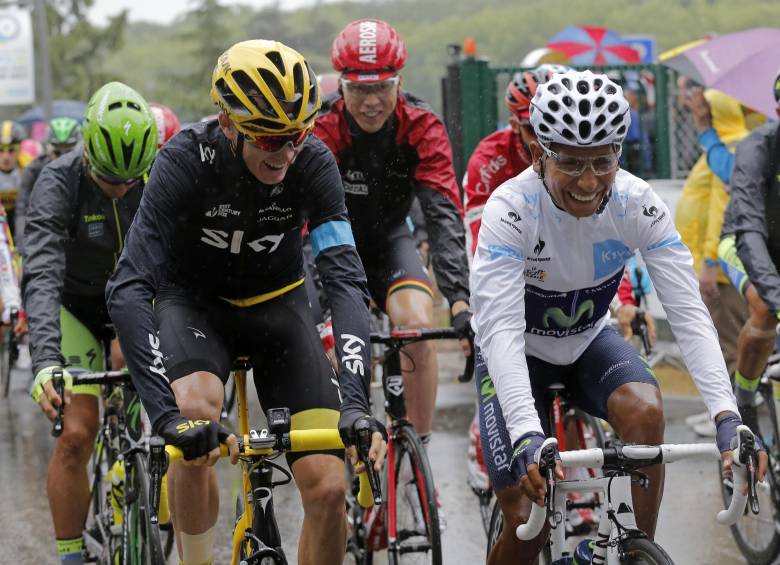 Christopher Froome y Nairo Quintana se pueden volver a ver en la Vuelta a España. Nairo sería el escudero de Valverde. FOTO AP 