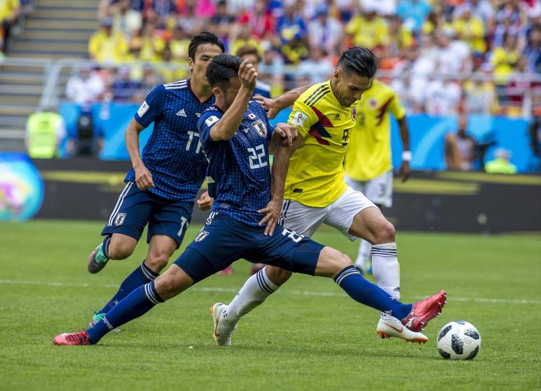 Imágenes de la última vez que se enfrentaron Colombia y Japón, duelo que se produjo en el debut cafetero en el Mundial de Rusia-2018. Ganaron los japoneses 2-1. FOTO juan antonio sánchez