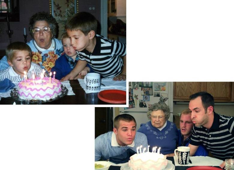 Los hermanos MacMillan de Pennsylvania, Estados Unidos, recrearon fotos de su infancia como adultos. FOTO Matt MacMillan