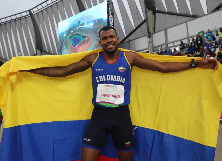 Zambrano ganó los 400 metros de Panamericanos. Nunca un atleta colombiano había logrado oro en esta prueba. No estaba en planes de nadie. FOTO EFE