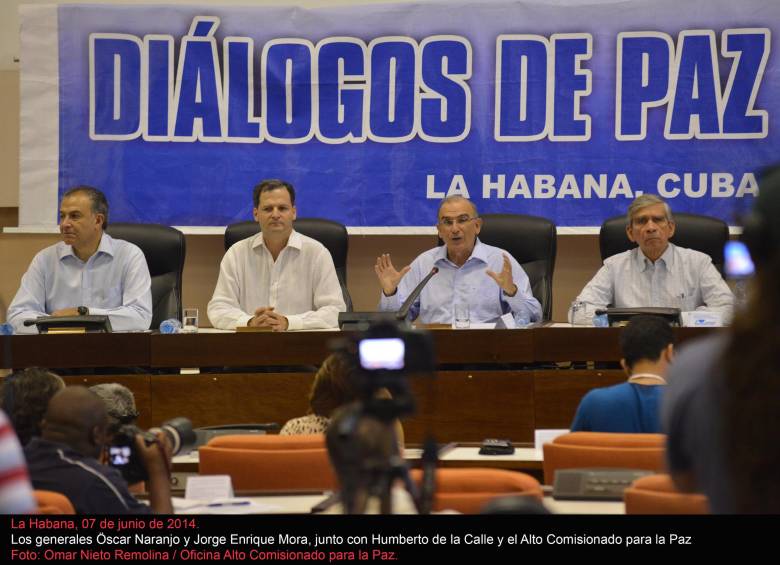 La delegación del Gobierno colombiano adelanta los diálogos de paz con las Farc en La Habana (Cuba). FOTO COLPRENSA.