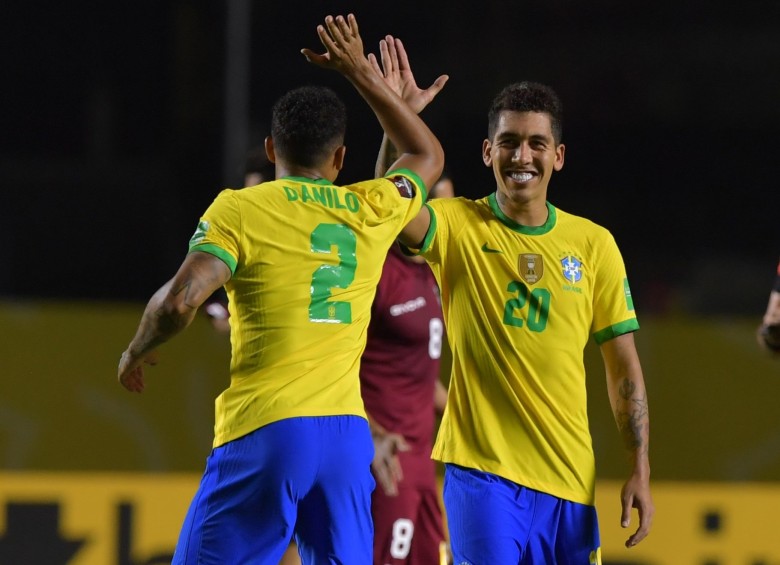 Roberto Firmino a los 67 minutos marcó el único tanto de Brasil en la victoria sobre Venezuela. FOTO EFE
