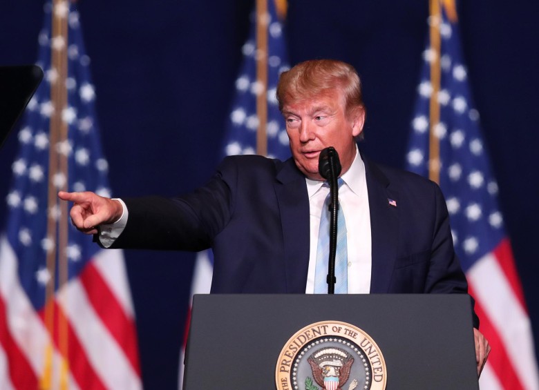 El presidente estadounidense, Donald Trump, aumenta la tensión bélica en el Medio Oriente, al tiempo que busca su reelección en la Casa Blanca. FOTO: Agencia AFP.