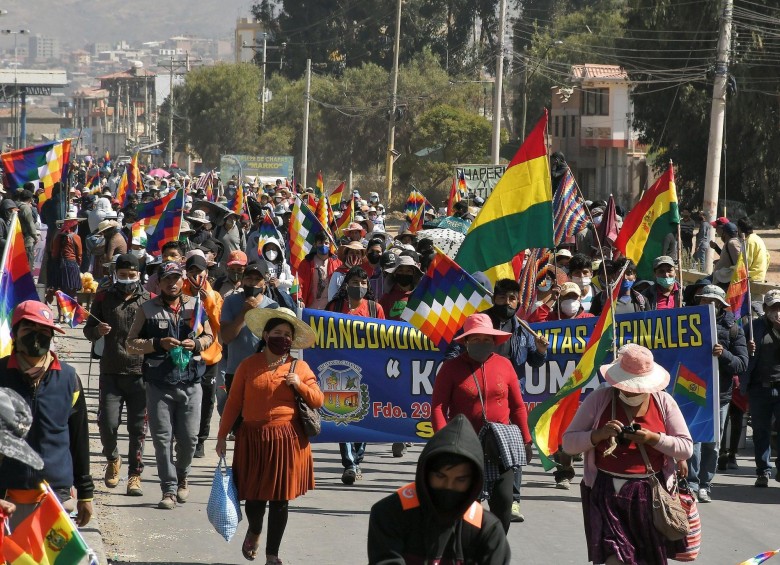 Bolivia es el país de la región en el que se han registrado mayores movilizaciones durante la pandemia. Estas han sido lideradas por seguidores del partido Movimiento al Socialismo, quienes apoyan al expresidente Evo Morales. FOTO EFE