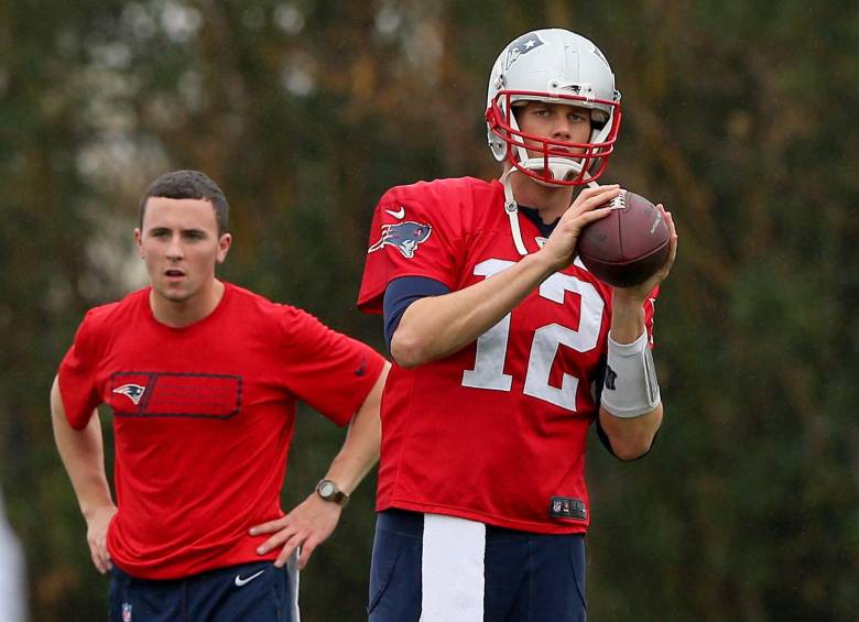 Tom Brady, de los Patriots, se prepara para el gran día. FOTO ap