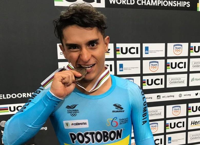 Hoy el corredor antioqueño buscará una nueva medalla, esta vez en la prueba del scratch. FOTO cortesía alejandro perea