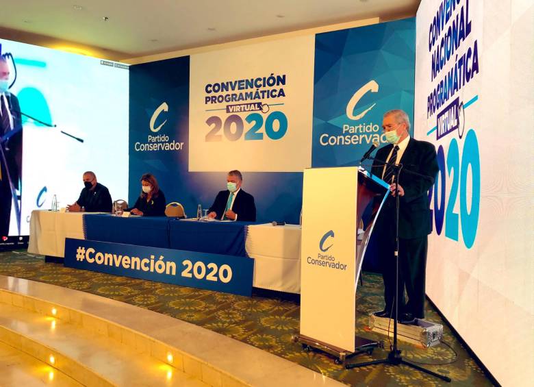 Iván Duque y Marta Lucía Ramírez asistieron a la instalación de la Convención del Partido Conservador. FOTO TWITTER @soyconservador