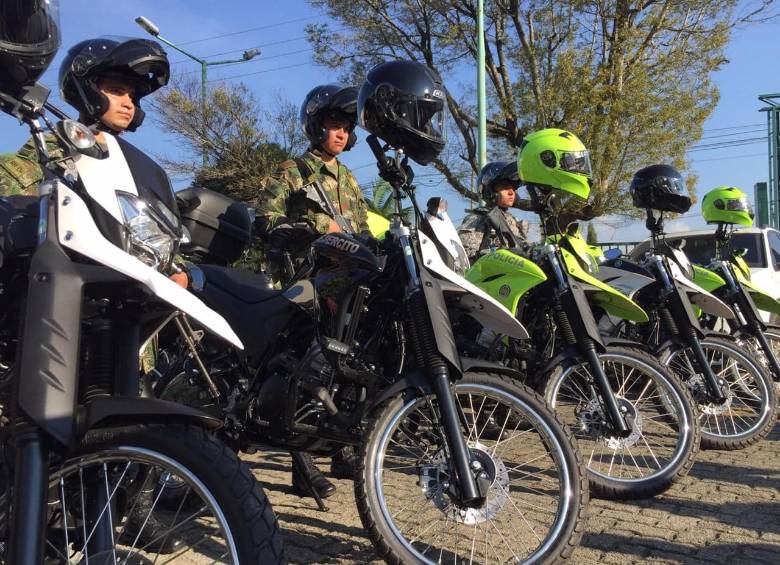 Además de las medidas de corte social, en Rionegro la Fuerza Pública fue dotada con 12 motos nuevas de alto cilindraje. FOTO CORTESÍA