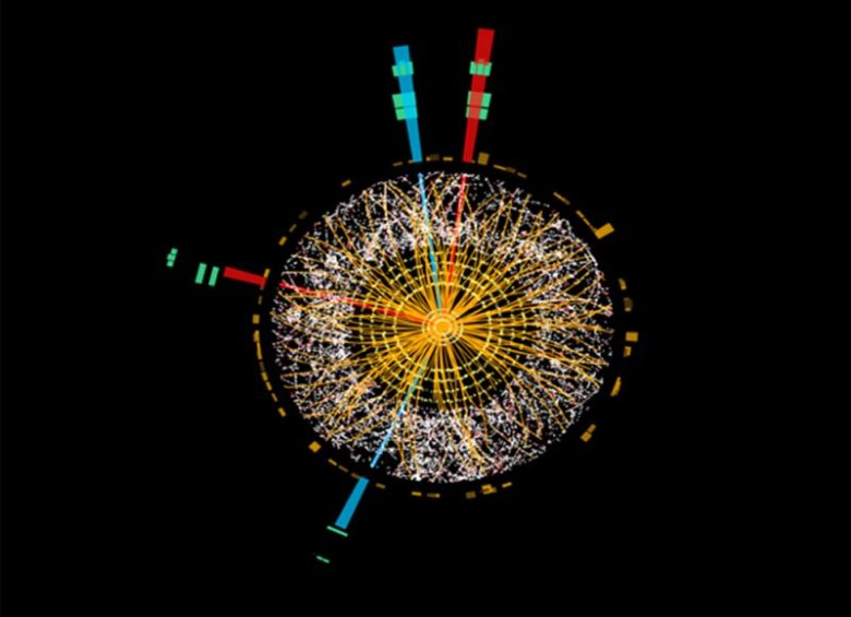 Imagen de candidato a bosón Higgs en colisiones en 2012. Puede haber varios tipos de Higgs según un modelo. FOTO Cern/Atlas