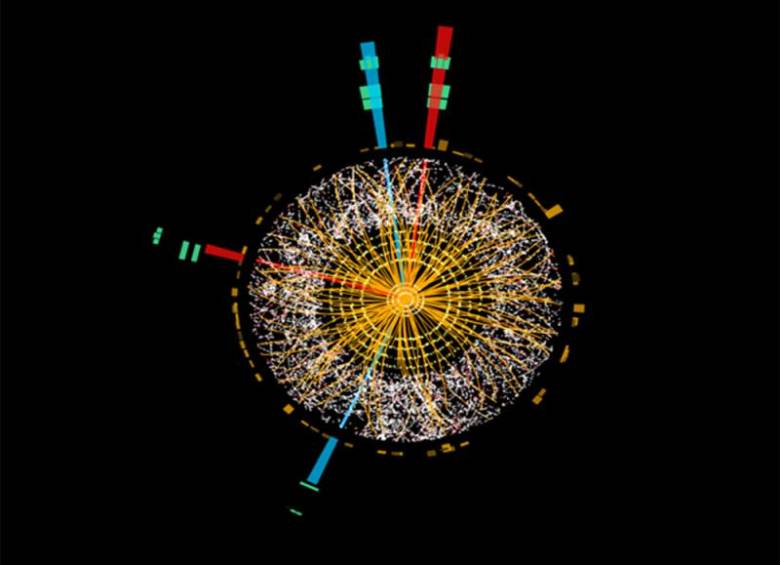 Imagen de candidato a bosón Higgs en colisiones en 2012. Puede haber varios tipos de Higgs según un modelo. FOTO Cern/Atlas