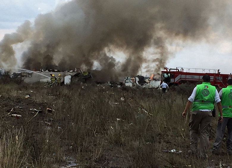 Accidente del vuelo AM 2431 que cubría la ruta Durango - Ciudad de México de la empresa Aeroméxico. FOTO EFE