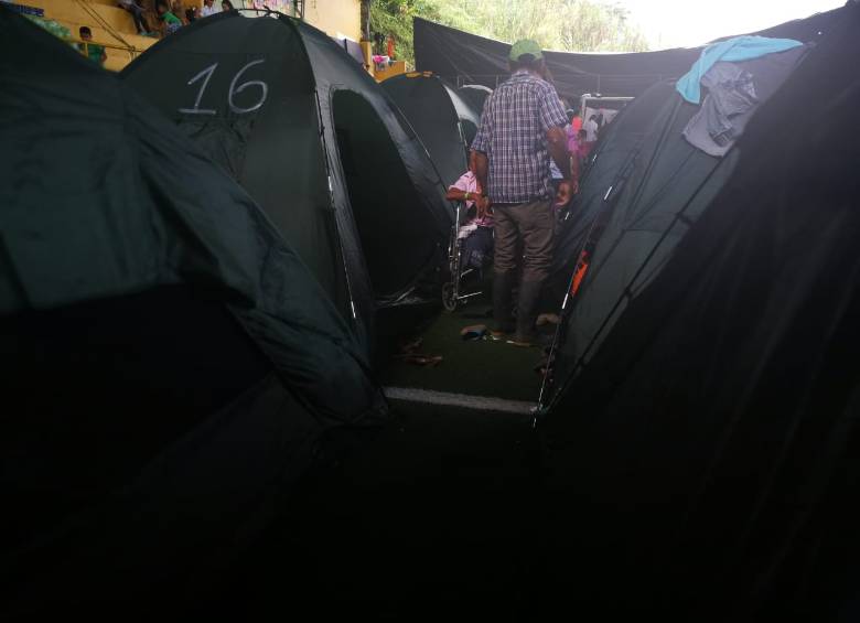 Albergues donde están las personas evacuadas por la emergencia. FOTO Juan David Úsuga