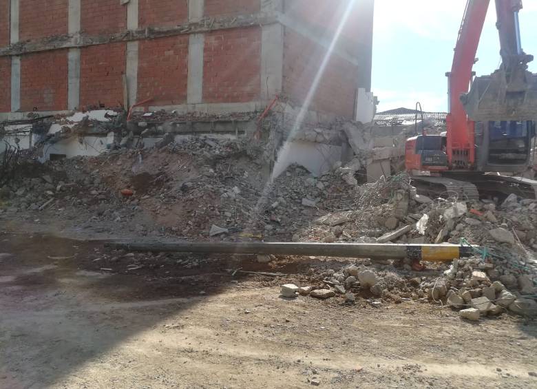 En este punto del otrora edificio Babilonia ocurrió el accidente. FOTO JUAN PABLO RAMÍREZ