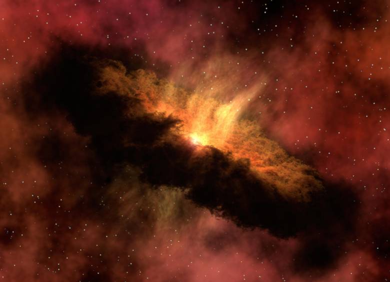 Simulación de la formación de un sistema solar con el anillo de materia de gas y polvo. FOTO nasa