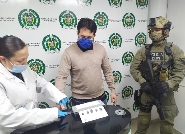 Las capturas de Francisco Mazo (“Pocho”) en Bogotá (foto), y de Albert Henao (“Alber”) en Medellín, fueron cruciales para que esa banda ilegal pidiera una tregua a los enemigos. FOTO cortesía policía