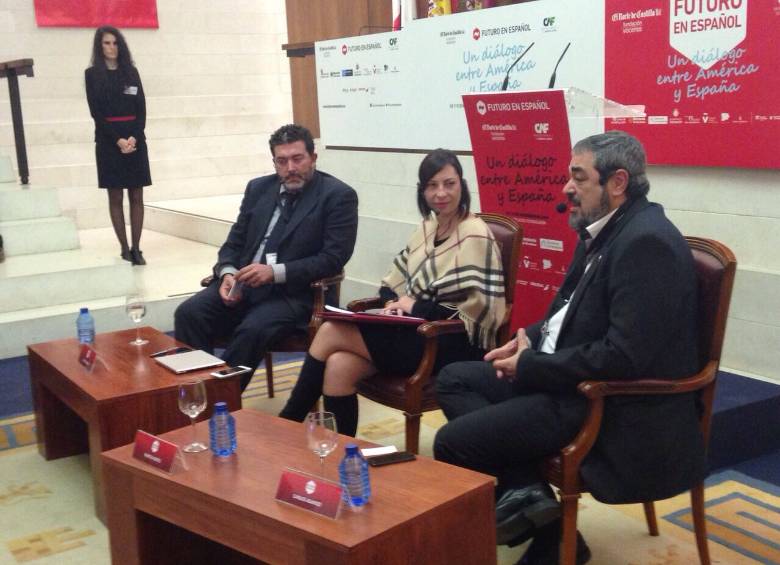 Quirós, Ortiz, y Aganzo durante su destacada intervención en la última de las jornadas de Futuro en Español. FOTO cortesía