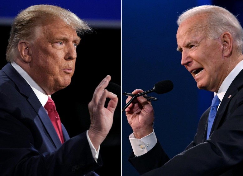El presidente Donald Trump y el demócrata Joe Biden cerraron anoche, en Nashville (capital del estado de Tennessee), la etapa de debates de cara a las elecciones del 3 de noviembre. FOTO AFP