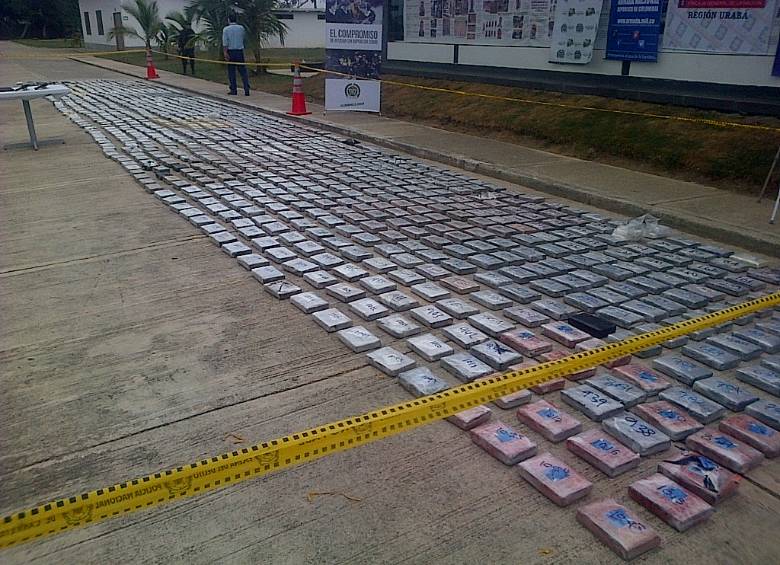 El Bloque de Búsqueda de la Policía incautó tres toneladas y media de cocaína de “los Urabeños” en la región de Urabá. FOTO CORTESÍA