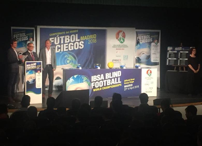En España se realizó el sorteo del Mundial de Fútbol para ciegos. TOMADA DE TWITTER