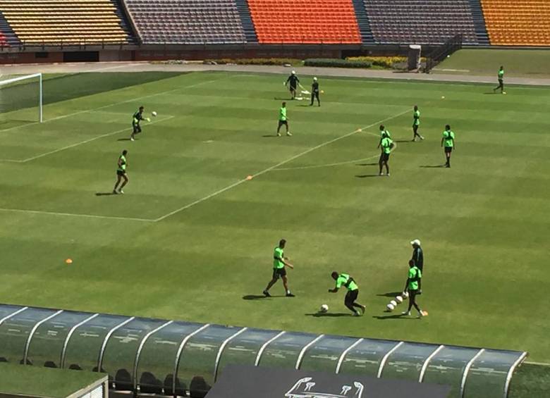 Nacional realiza su última práctica antes de enfrentar al Caldas este jueves en el Atanasio. FOTO JUAN FELIPE ZULETA