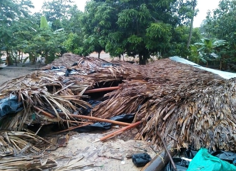 Esta fue la casa que destruyó la quebrada La Seca en el corregimiento El Mellito de Necoclí. No hubo víctimas. FOTO CORTESÍA ALCALDÍA