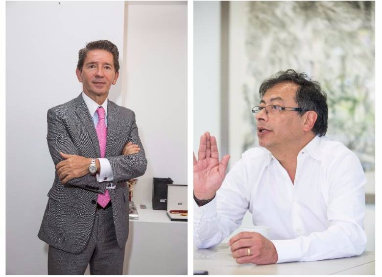 Luis Pérez y Gustavo Petro. FOTOS CARLOS ALBERTO VELÁSQUEZ