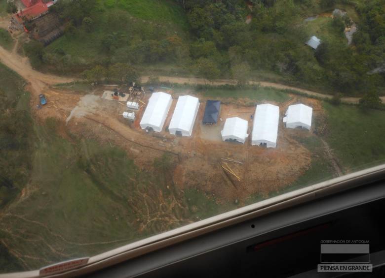 Punto de concentración en La Plancha, Anorí. Foto Cortesía Gobernación