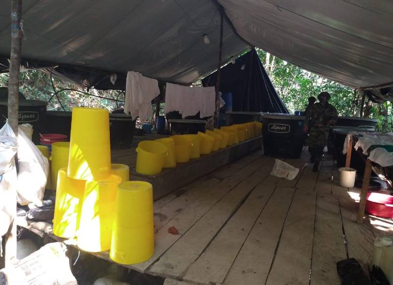 Así lucía el laboratorio encontrado en Catatumbo. FOTO CORTESÍA EJÉRCITO