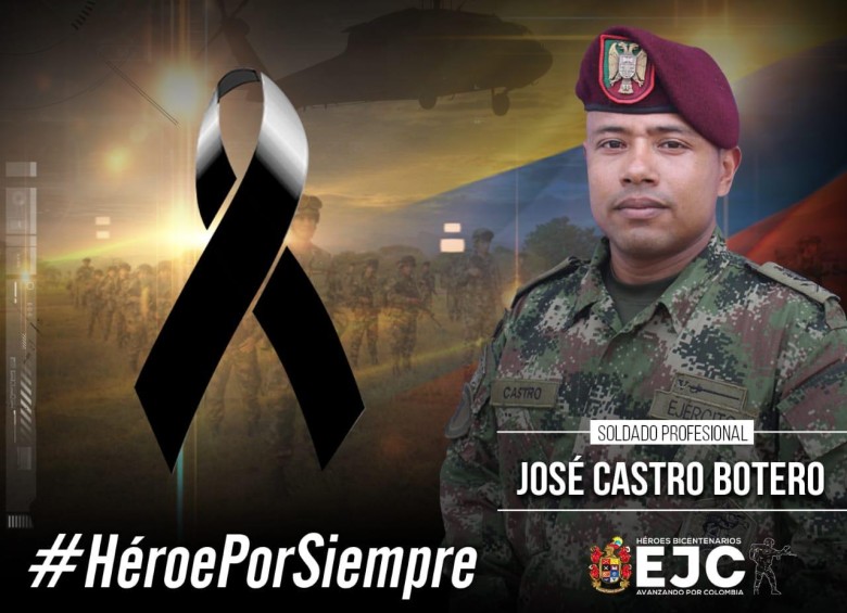 El soldado José Castro murió tras un ataque en Campo Dos, en Tibú, Norte de Santander. (Colprensa