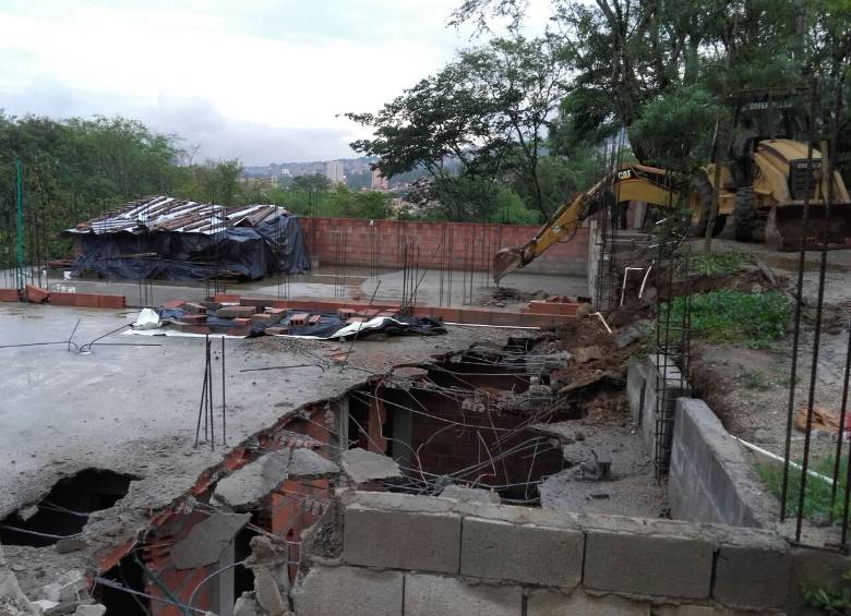 La obra de 1.000 metros cuadrados estaba siendo construida en un lote de espacio público. FOTO Cortesía Alcaldía de Bello