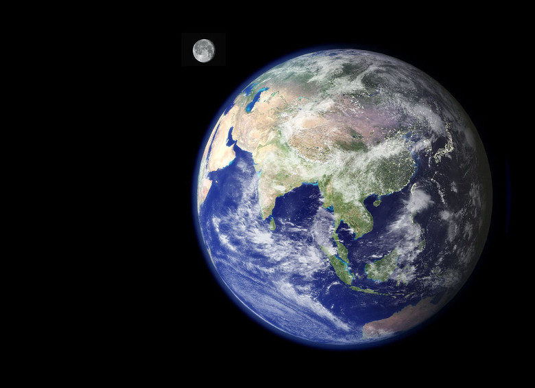La Tierra con su Luna, hoy en el punto más alejado del Sol. Foto Nasa
