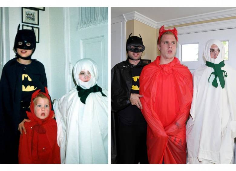 Los hermanos MacMillan de Pennsylvania, Estados Unidos, recrearon fotos de su infancia como adultos. FOTO Matt MacMillan