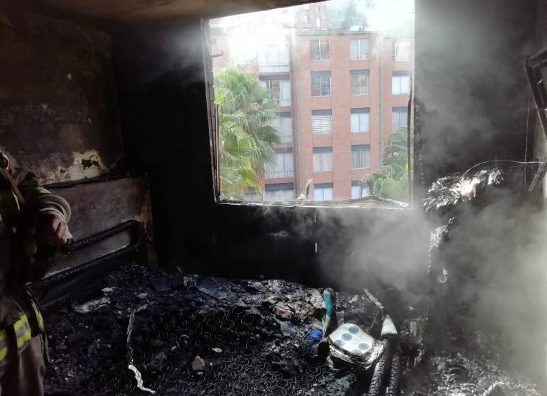 Así quedó la vivienda tras el incendio. FOTO CORTESÍA DAGRD