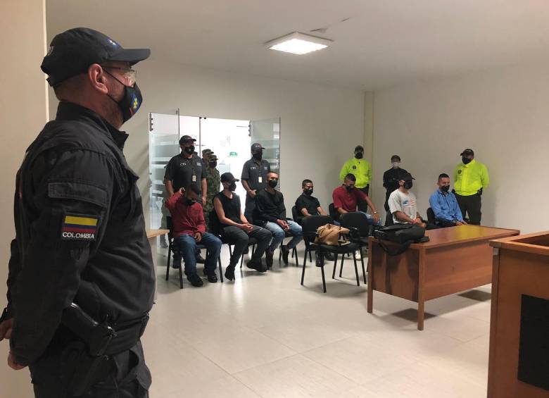 Los soldados durante la audiencia. FOTO FISCALÍA