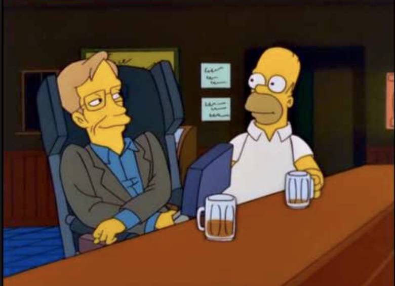 Aparición de Hawking con Homero Simpson en la serie animada más famosa de todos los tiempos. Foto: Cortesía