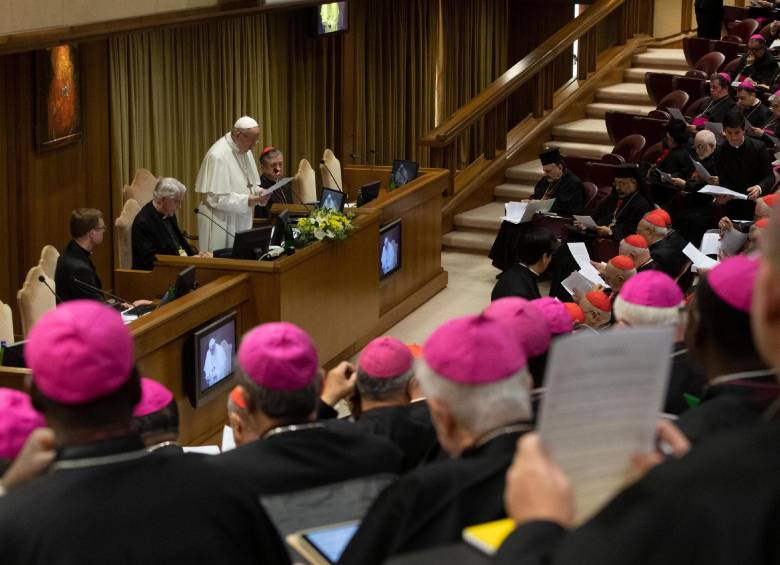 El Papa Francisco durante la inauguración de la reunión de protección a menores de edad organizada por la Santa Sede, que se realizará durante cuatro días, hasta el próximo domingo. FOTO efe