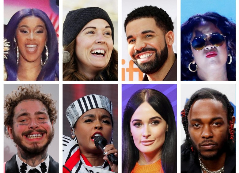 Los nominados a mejor álbum del año incluye a los artistas Cardi B, Brandi Carlile, Drake and H.E.R., Post Malone, Janelle Monae, Kacey Musgraves and Kendrick Lamar. Fotos: Reuters 