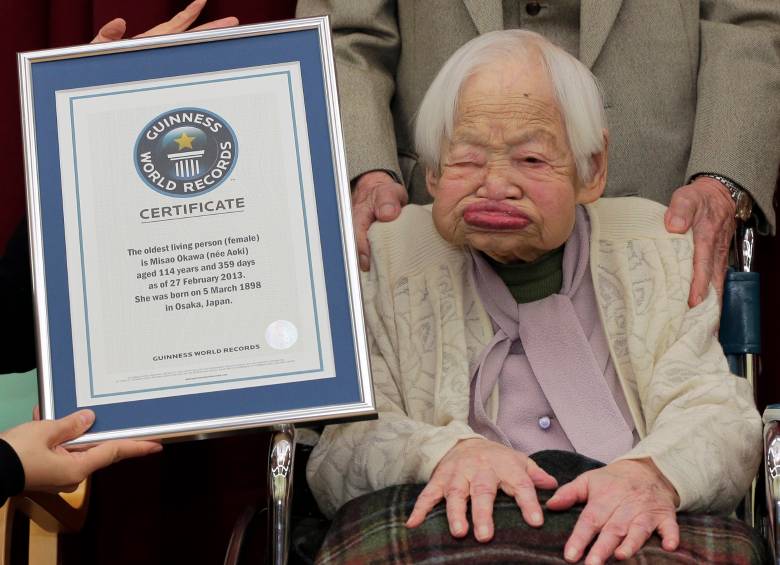 Misao Okawa falleció a los 117 años, en 2013 fue reconocida como la mujer de más edad en el mundo. FOTO AP