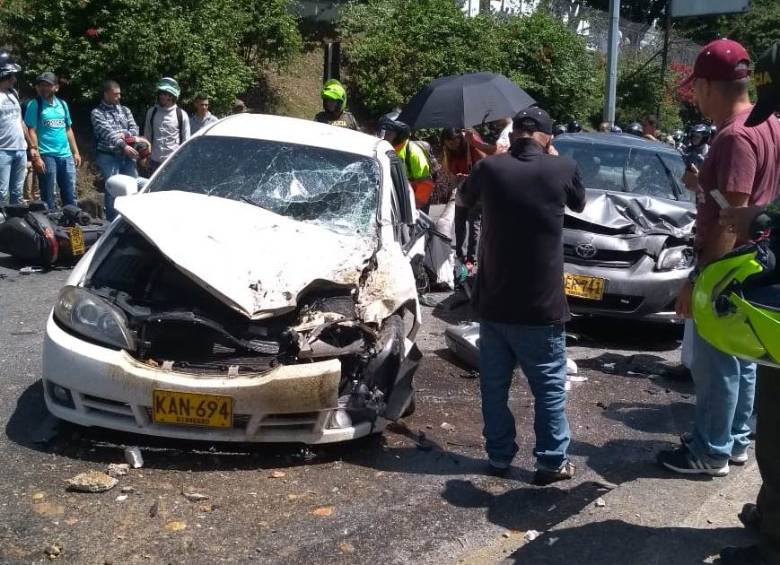 Múltiple choque en el norte de Medellín deja seis heridos
