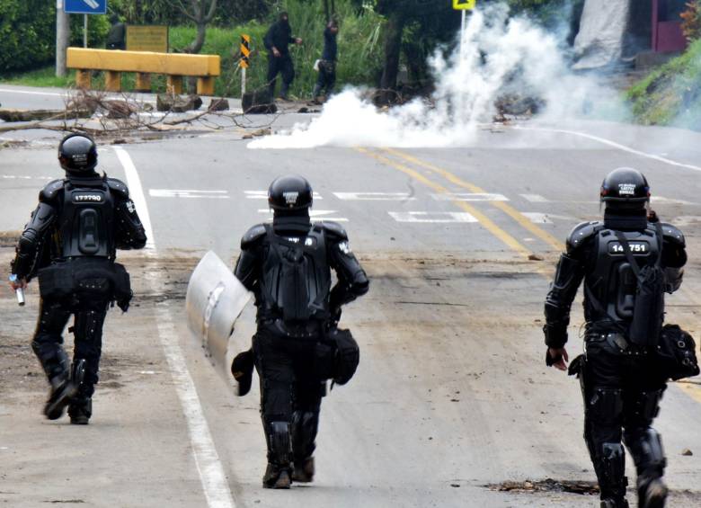 Enfrentamientos en el Cauca del 19 de marzo por cierre de la vía Panamericana. FOTO: COLPRENSA