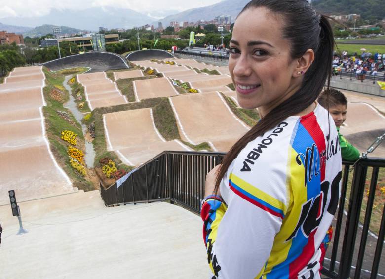 Mariana Pajón no solo cumplió su sueño sino también el de los practicantes paisas de BMX que anhelaban tener un escenario moderno para crecer en el deporte. FOTO EDWIN BUSTAMANTE