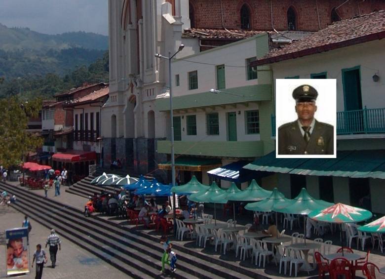 El patrullero Francisco Javier López Palacio murió en la vereda La Florida, del municipio de Amagá. CORTESÍA Policía Nacional y la Alcaldía de Amagá.