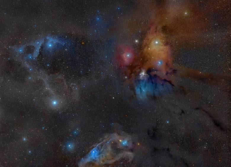 Estrellas en la constelación de Ofiuco, nuevo signo zodiacal. A la derecha del centro, la brillante nube molecular en la estrella Rho Ophiuchi. FOTO R. Bernal