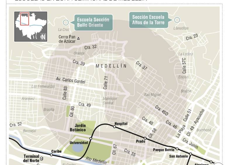 Estas son las escuelas públicas más alejadas de Medellín