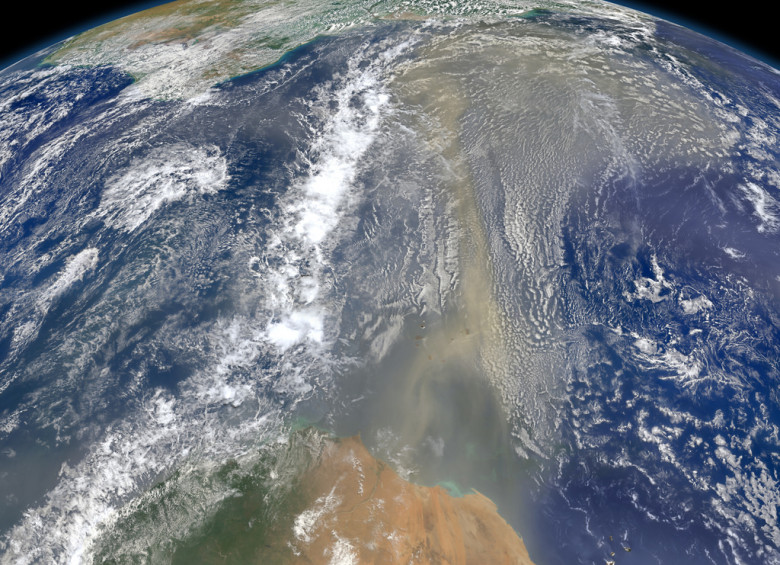 El polvo del Sahara es gran dispersor de los virus. Foto Nasa