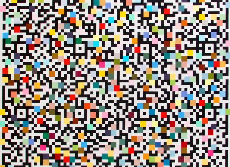 Bienvenidos al siglo XXI: con este trabajo, el artista quiso explorar cómo se siente estar en el cerebro del siglo XXI en oposición al cerebro del siglo XX. La obra fusiona la pintura con códigos contemporáneos y gráficas en vectores.